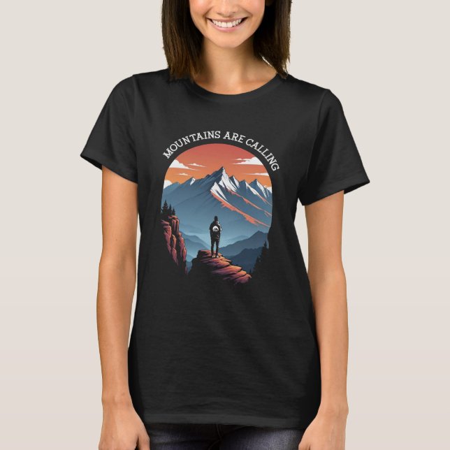 Camiseta Las montañas están llamando (Anverso)