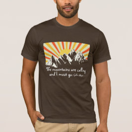 Camiseta Las Montañas Están Llamando A Retro Sunrise