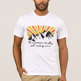 Camiseta Las Montañas Están Llamando A Retro Sunrise