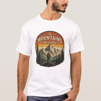 Camiseta Las Montañas Están Llamando – Senderismo Vintage