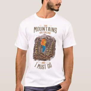 Camiseta Las Montañas Están Llamando Y Debo Ir A Senderismo