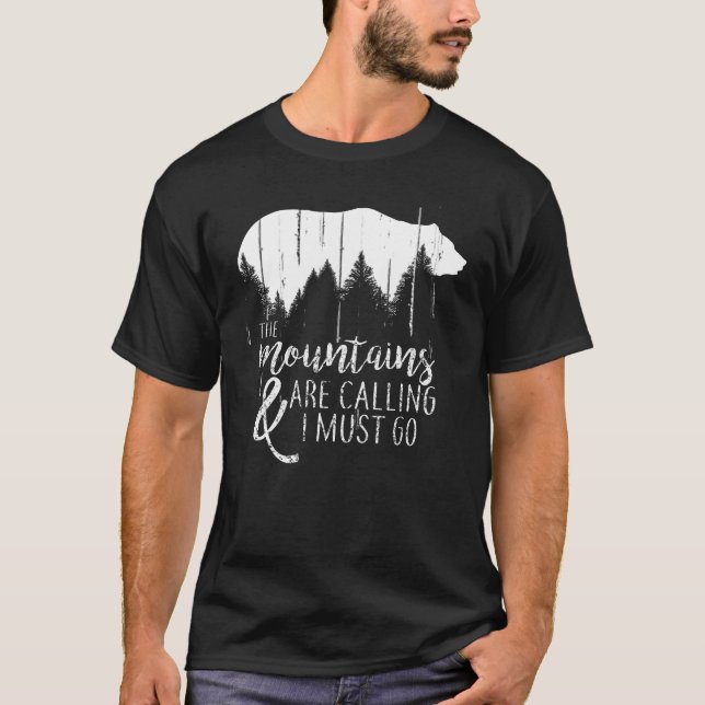 Camiseta Las montañas están llamando y debo ir oso salvaje (Anverso)