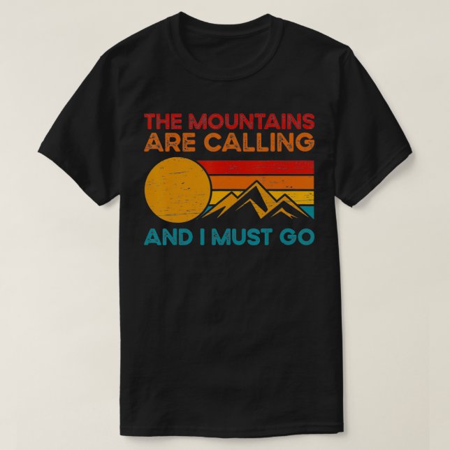 Camiseta Las montañas están llamando y tengo que ir a esqui (Diseño del anverso)
