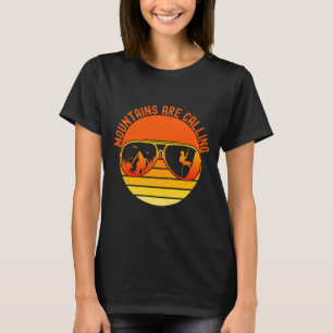 Camiseta Las montañas llaman gafas de sol retro para escala