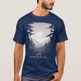 Camiseta Las Montañas Llaman Mist Gráfico De Bosques
