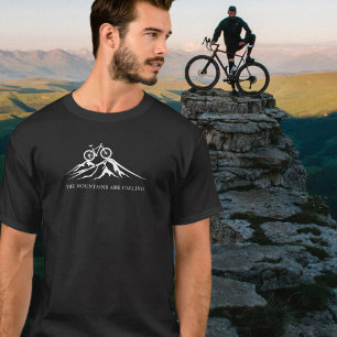 Camiseta Las Montañas Llaman Silhouette Bicicleta