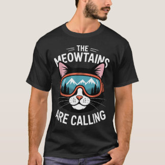 Camiseta Las montañas me llaman Gato divertido de hiking es