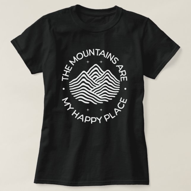 Camiseta Las Montañas son Mi Lugar Feliz (Diseño del anverso)