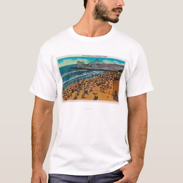 Camiseta Las muchedumbres del corredor y de la playa del (Anverso)