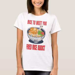 Camiseta Las mujeres adictas al arroz frito blancas