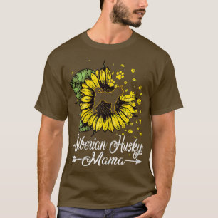 Camiseta Las mujeres adoran al Husky Siberiano Mama Sunflow