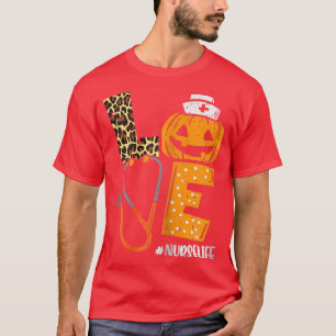 Camiseta Las mujeres aman a la enfermera Calabaza leopardo 