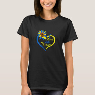 Camiseta Las mujeres aman el corazón del girasol ucraniano 