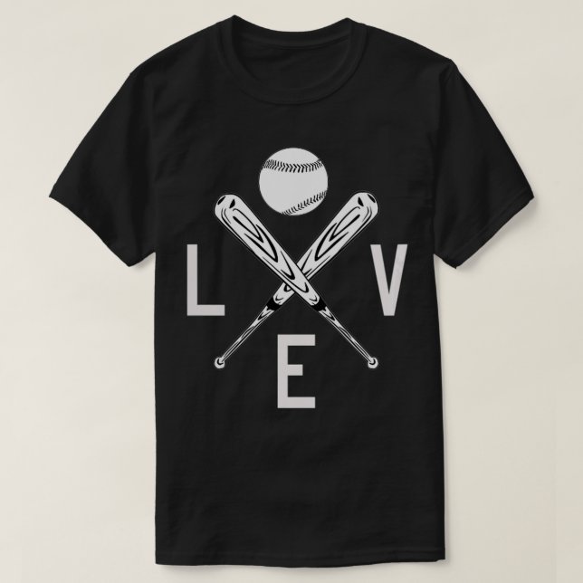 Camiseta Las mujeres aman la pelota de béisbol y el tema de (Diseño del anverso)
