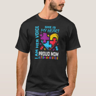 Camiseta Las mujeres azul Orgulloso autismo mamá rompe a hi