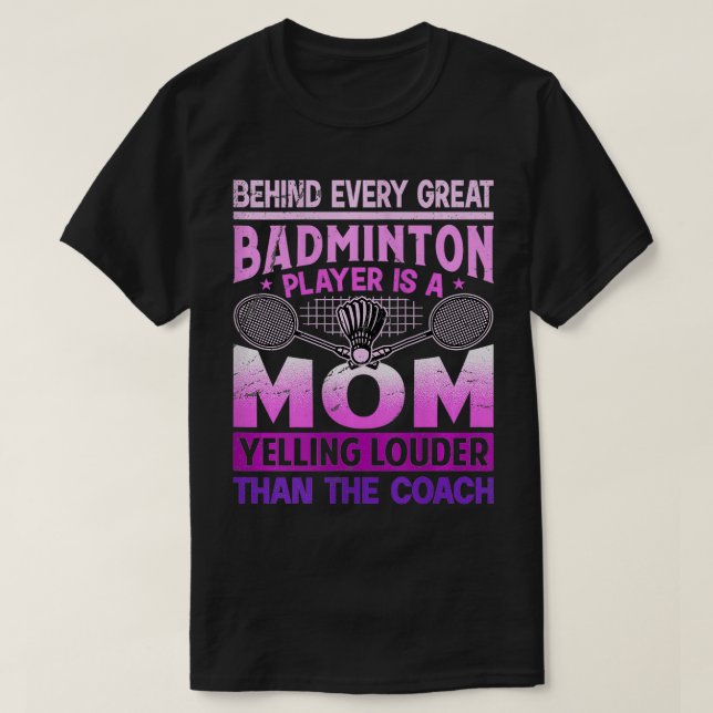 Camiseta Las mujeres BADMINTON MAMÁ gritan más fuerte que e (Diseño del anverso)