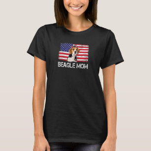 Camiseta Las Mujeres Beagle Mom Us Flag 4 De Julio Patrióti