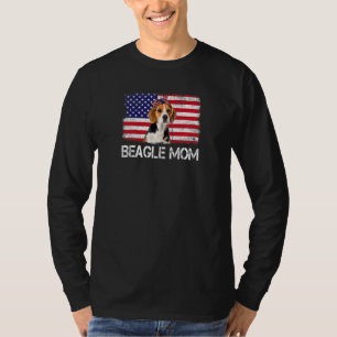 Camiseta Las Mujeres Beagle Mom Us Flag 4 De Julio Patrióti