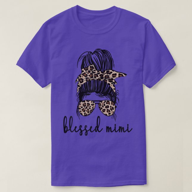 Camiseta Las mujeres bendecieron a la abuela Mimi Messy Bun (Diseño del anverso)