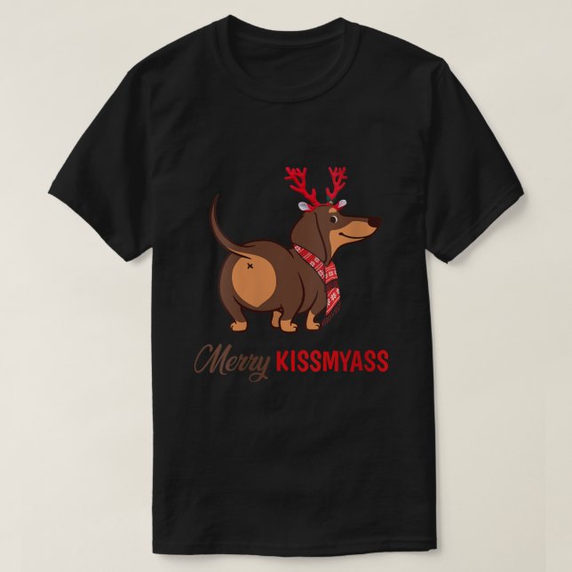 Camiseta Las mujeres besan a sus divertidos Navidades reno  (Diseño del anverso)