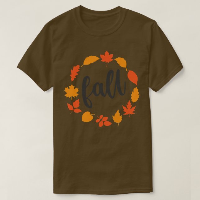 Camiseta Las Mujeres Caen, Caen Con Hojas, Otoño (Diseño del anverso)