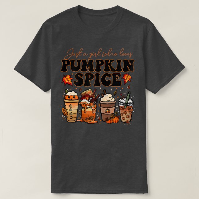 Camiseta Las Mujeres Caen Café Calabaza Spice Latte Icé Cál (Diseño del anverso)