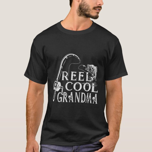 Camiseta Las mujeres carretan Guay Abuela pescando retro vi (Anverso)