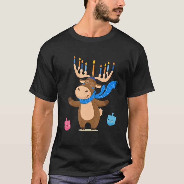 Camiseta Las mujeres Chicas de Hanukkah Moose Pajam (Anverso)