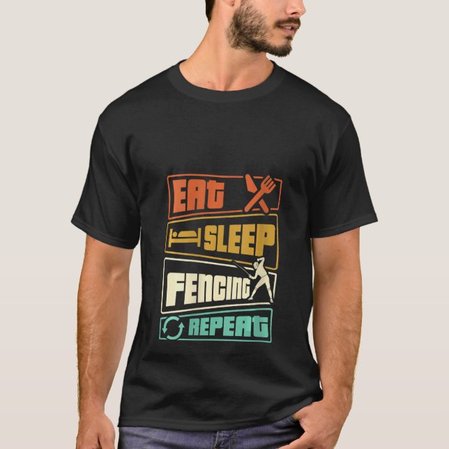 Camiseta Las mujeres comen esgrima para dormir y repiten la (Anverso)