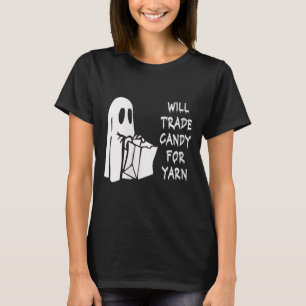 Camiseta Las Mujeres Comerciarán Candy Por Yarn Funny Hallo
