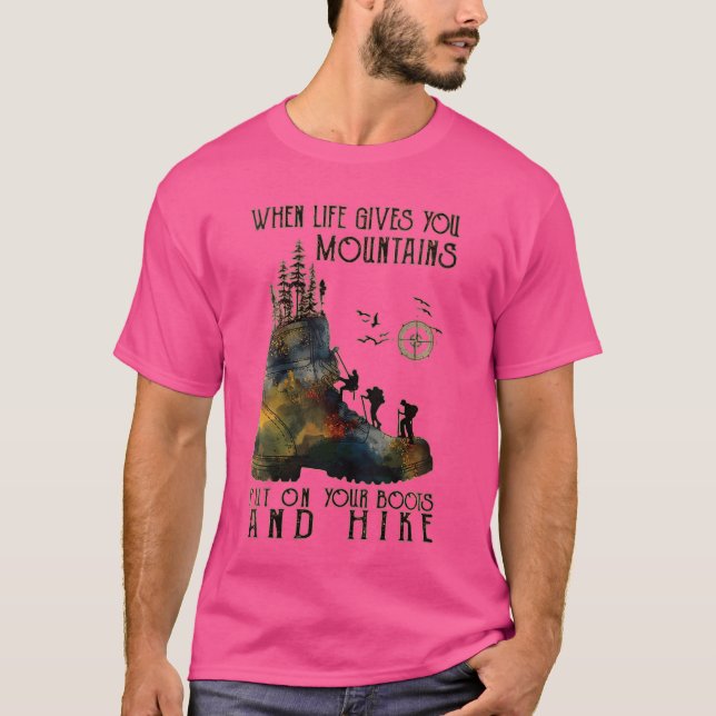 Camiseta Las Mujeres Cuando La Vida Te Da Montañas Puestas  (Anverso)