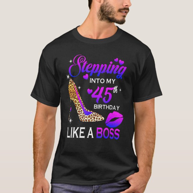 Camiseta Las mujeres cumplen 45 años en 45 leopard sho (Anverso)
