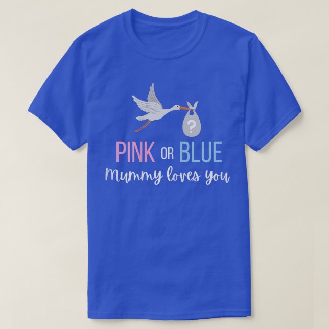 Camiseta Las Mujeres De Bebé Rosa O Azul De Género Revelan  (Diseño del anverso)