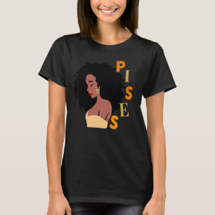 Camiseta Las Mujeres De Cumpleaños De Pisces Melanin Zodiac