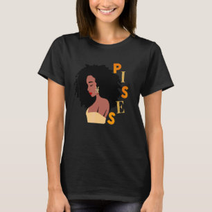 Camiseta Las Mujeres De Cumpleaños De Pisces Melanin Zodiac