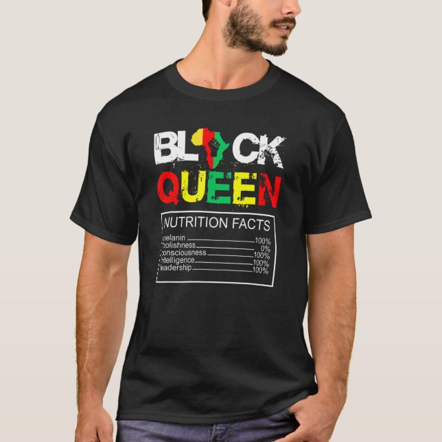 Camiseta Las mujeres de la Reina Negra Hechos Nutricionales (Anverso)