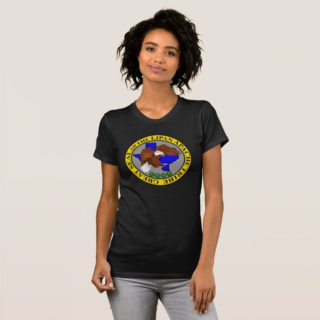 Camiseta Las mujeres de la tribu Apache Lipan están oscuras (Anverso completo)