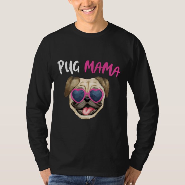 Camiseta Las mujeres de Pug Mama Cute Dog Mom Classic T-Shi (Anverso)