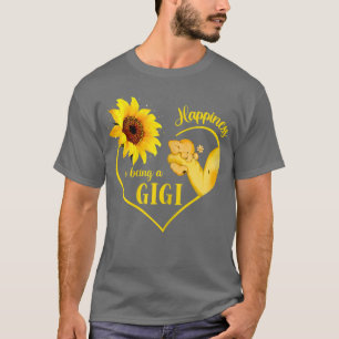 Camiseta Las mujeres del corazón del girasol La felicidad e
