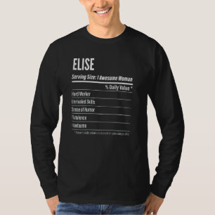 Camiseta Las Mujeres Elise Hechos Nutricionales Que Sirven 