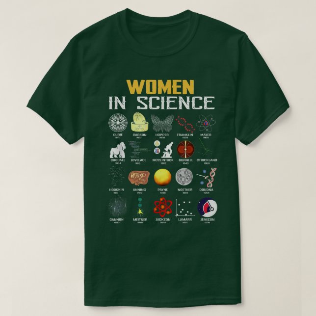 Camiseta Las Mujeres En La Ciencia Química Divertida, Biolo (Diseño del anverso)