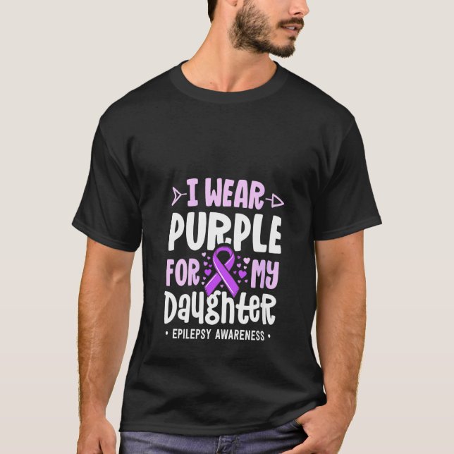 Camiseta Las Mujeres Epilepsia Cinta Que Llevo Púrpura Por  (Anverso)