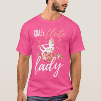 Camiseta Las mujeres Flute Shirt Gracioso Loco Ladrón Instr