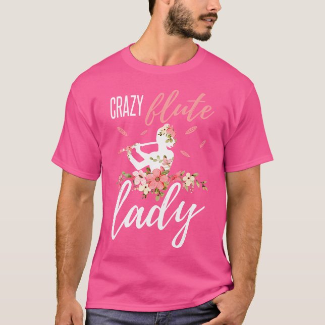 Camiseta Las mujeres Flute Shirt Gracioso Loco Ladrón Instr (Anverso)