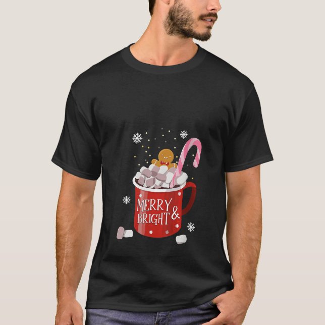 Camiseta Las Mujeres Gingerbread Retro Merry Y Bright Chris (Anverso)