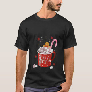 Camiseta Las Mujeres Gingerbread Retro Merry Y Bright Chris