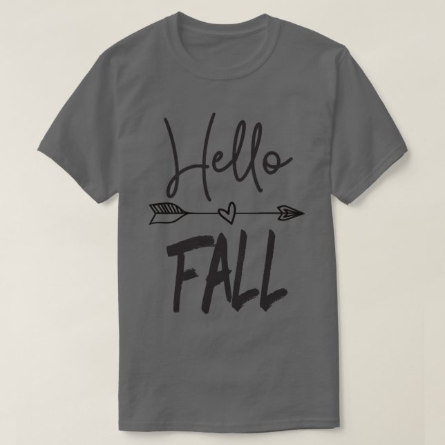 Camiseta Las Mujeres Hola Cae Tee De Otoño Para Las Mujeres (Diseño del anverso)