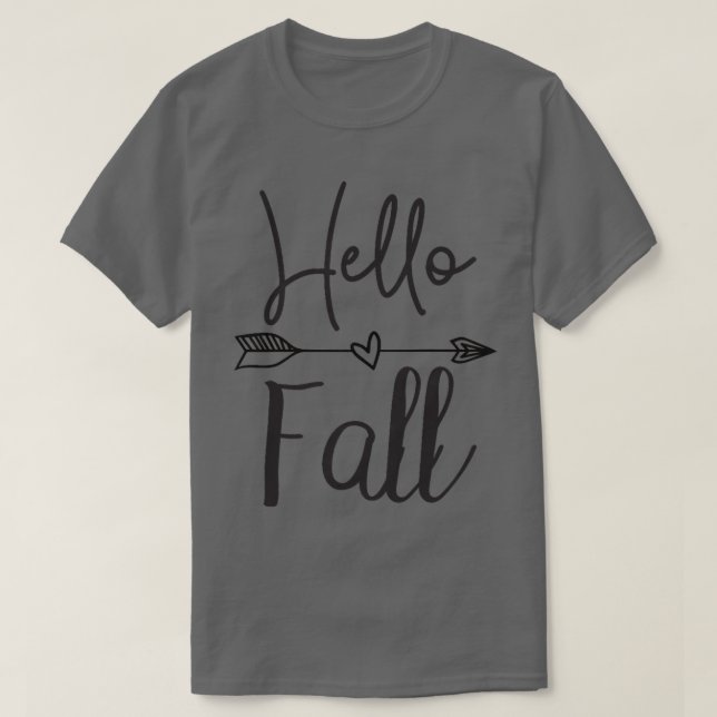 Camiseta Las Mujeres Hola Cae Tee De Otoño Para Las Mujeres (Diseño del anverso)