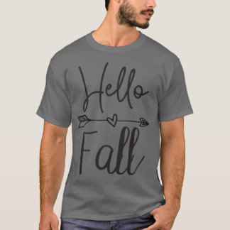 Camiseta Las Mujeres Hola Cae Tee De Otoño Para Las Mujeres