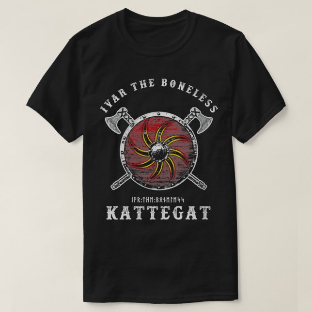 Camiseta Las mujeres Ivar el Kattegat Boneless Viking Shiel (Diseño del anverso)